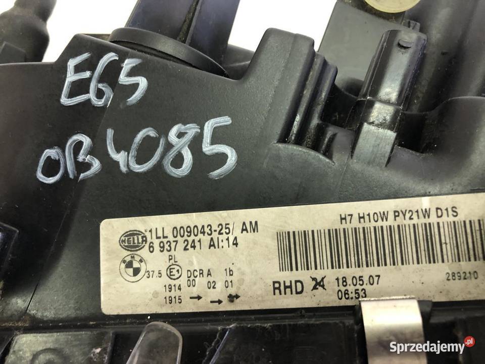LAMPA LEWY PRZÓD XENON 6937241 BMW E65 LIFT wielkopolskie sprzedam