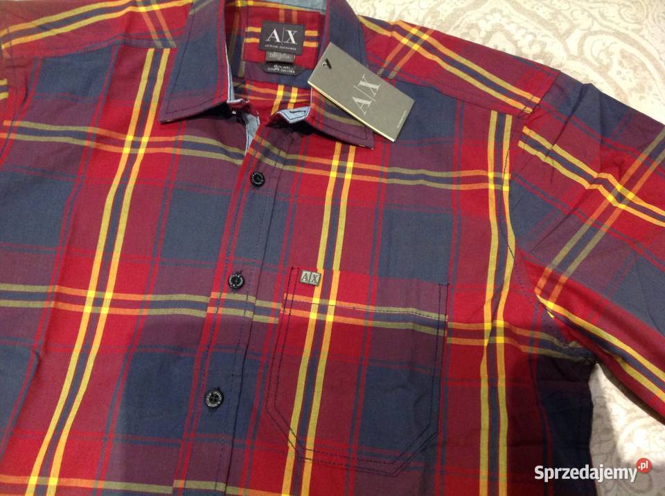 Koszula w Kratę Męska ARMANI EXCHANGE M NOWA Nowa Sól