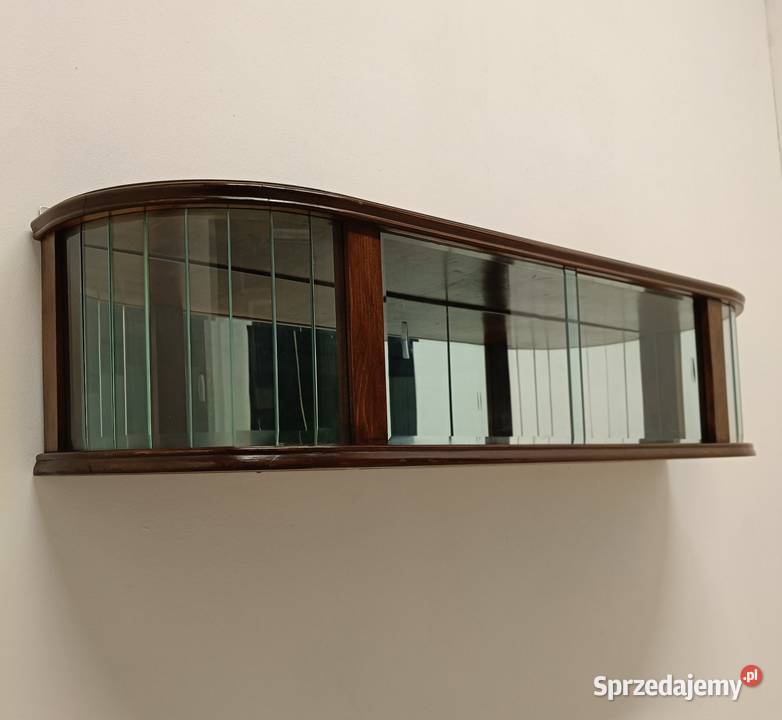 witrynka półka wisząca Art deco fornir orzech łódzkie Radomsko