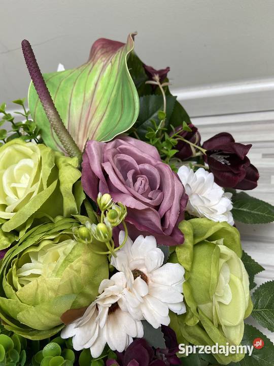 Komplet kwiaty sztuczne cmentarz Kalisz