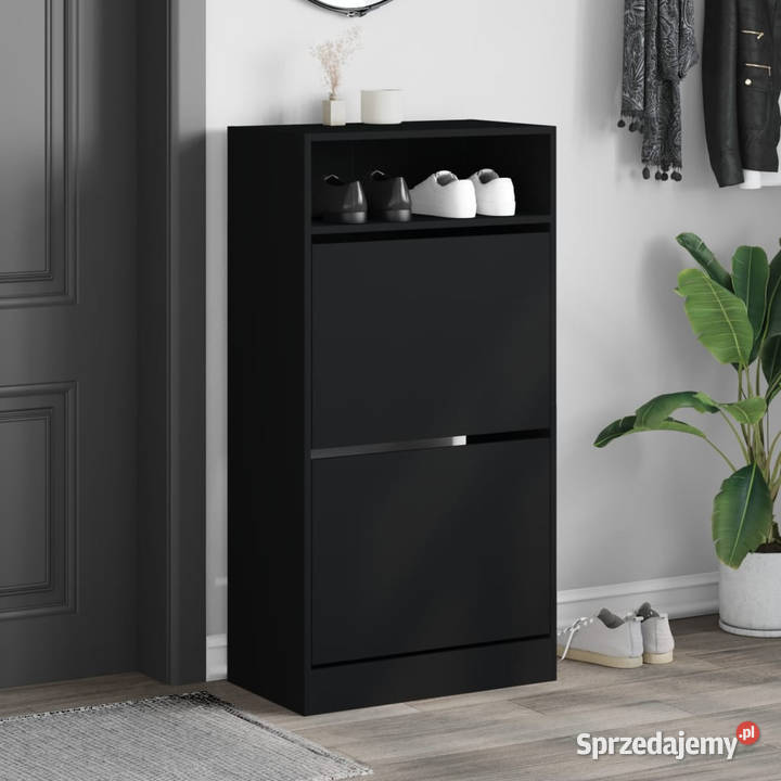 Szafka na buty czarna 60x34x116 materiał Warszawa