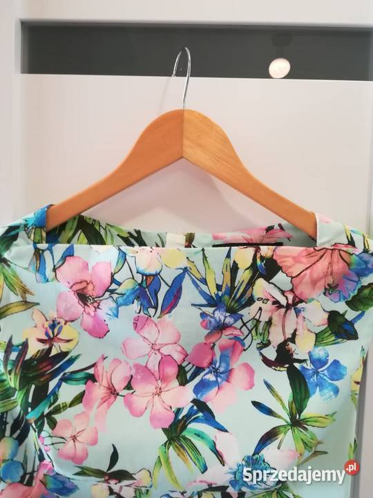 Zara Woman sukienka w kwiaty S bawełniana Sztuczne kwiaty i owoce Olsztyn