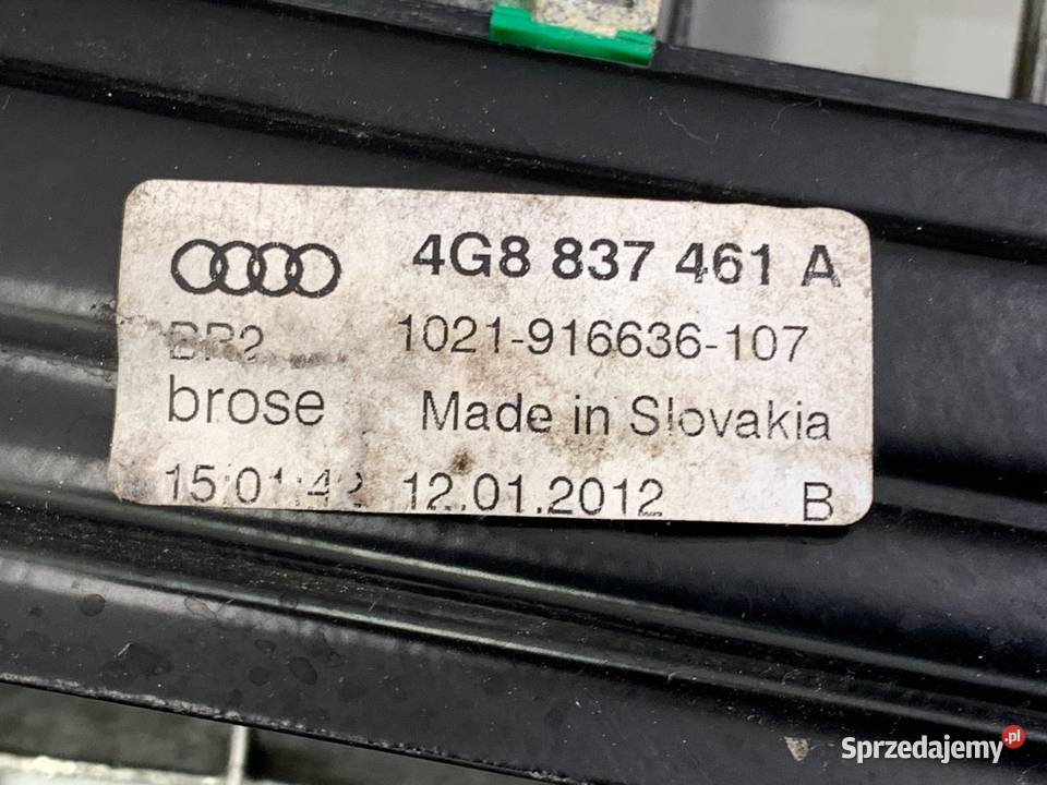 PODNOŚNIK SZYBY LEWY PRZÓD AUDI A7 4G 4G8837461A