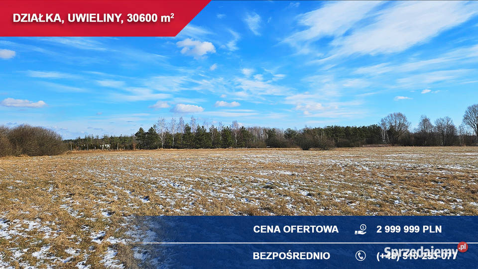 Działka budowlana 3ha Uwieliny gm Prażmów z MPZP