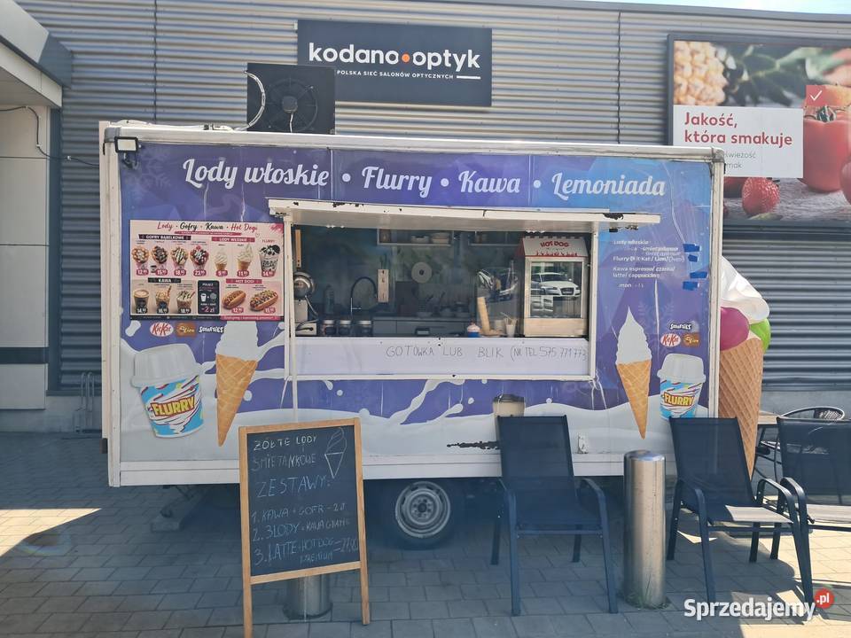 Przyczepa gastronomiczna Lody Włoskie wyposażona Krosno
