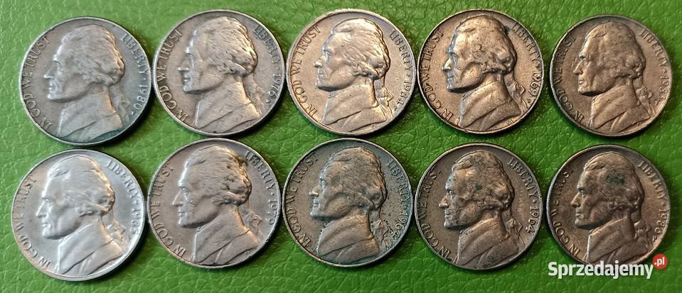 USA Five Cents 5 Centów USA Różne Roczniki Sosnowiec sprzedam