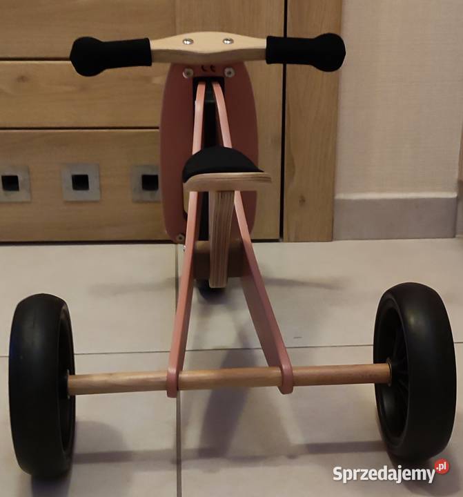 Rowerek 2 w 1 Kinderfeets Różowy drewniana Łódź