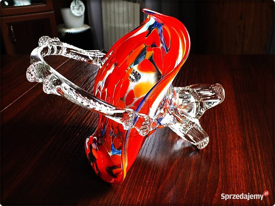 Szklany kolorowy Koszyk 27 Koszyczek Ząbkowice Żary