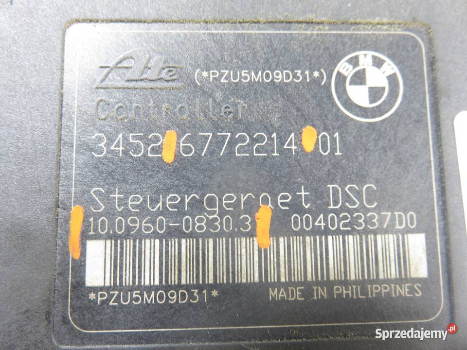 POMPA ABS BMW 3 E90 10096008303 6772214 6772213 osobowe Układ ABS i ESP