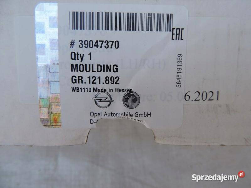 listwa dolna przedniego zderzaka OPEL ASTRA K