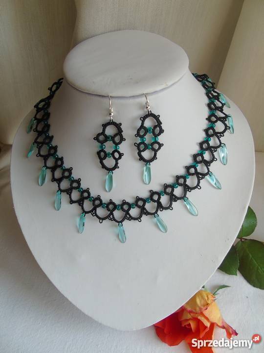 Biżuteria Frywolitkowa Wiśniowa