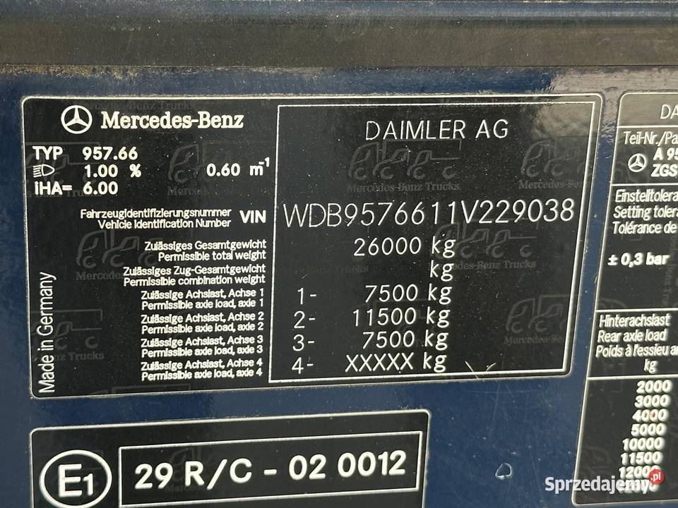 Mercedes Econic 2629 śmieciarka 2012 NTM 21 m3 Nowiny