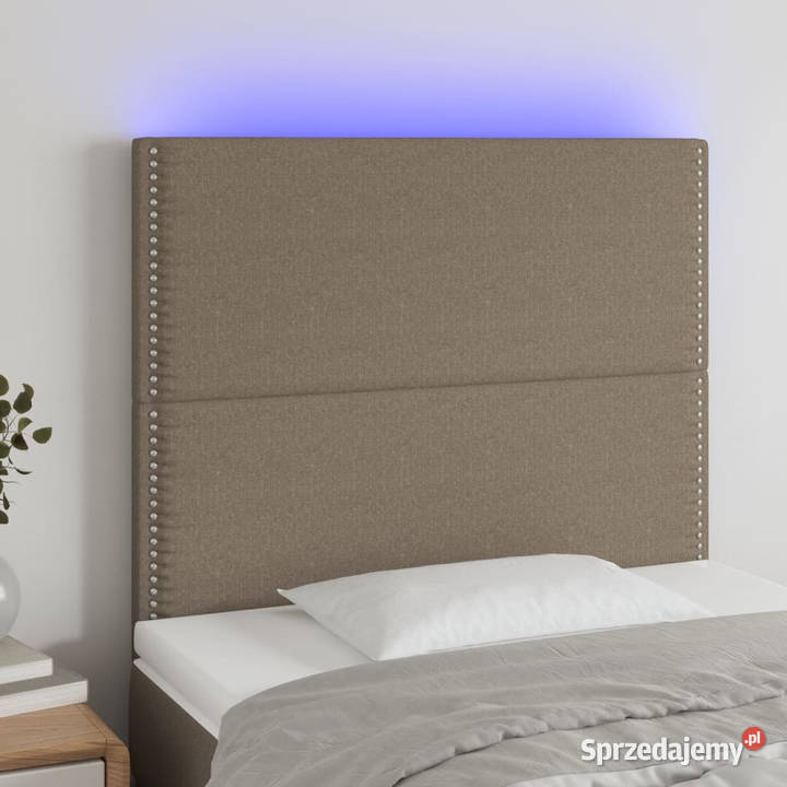 Zagłówek do łóżka z LED taupe 100x5x118128 Meble Warszawa