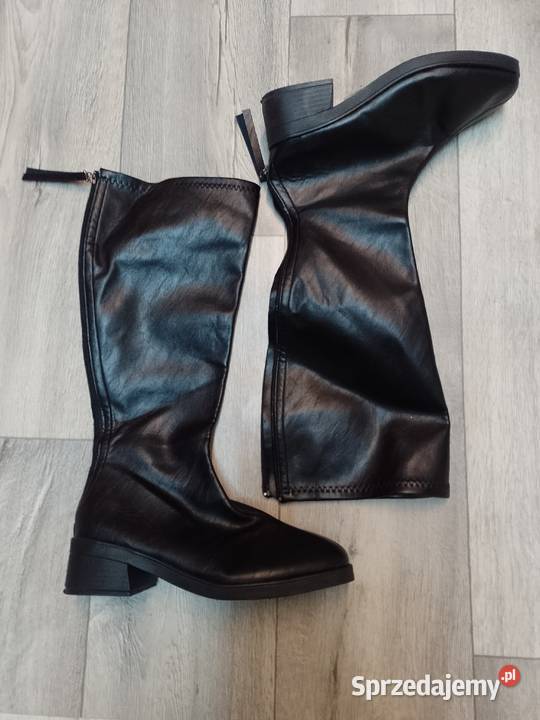 42 CZARNE Kozaki biznesowe Nowe 27cm Kraków sprzedam