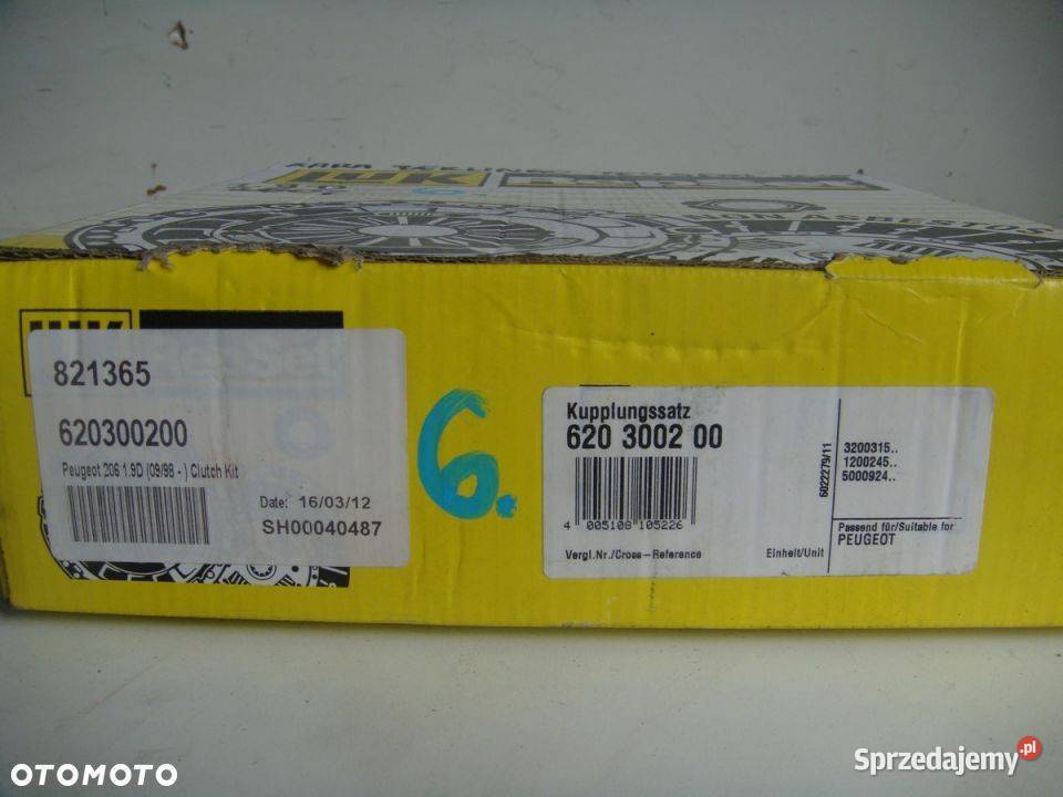 SPRZĘGŁO DOCISK TARCZA PEUGEOT 206 19 821365