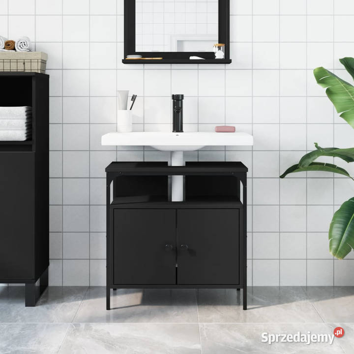 Szafka pod umywalkę czarna 60x30x60 WM842436 Warszawa
