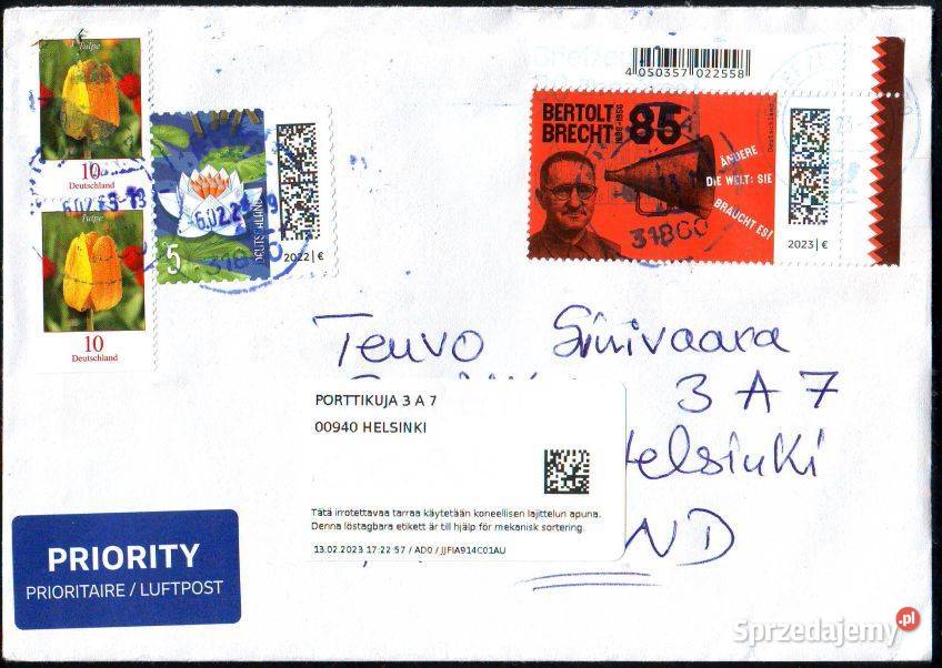 Kop z koresp Filat RFN Finlandia 2023 Filatelistyka