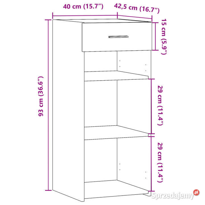 Szafka czarna 40x425x93 materiał drewnopochodny Warszawa
