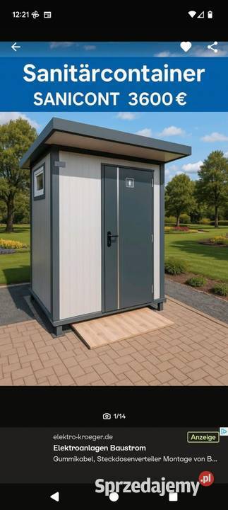 Łazienka ogrodowa WC prysznic lubuskie Trzciel