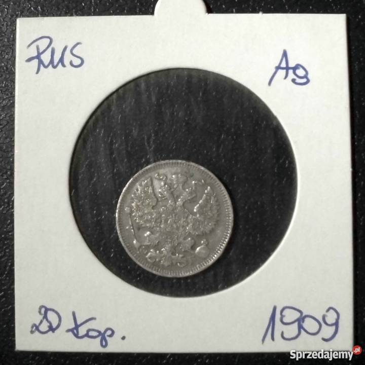 ROSJA 20 kopiejek 1909 EB Numizmatyka Kraków