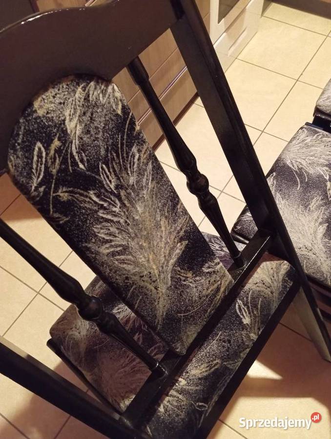 3 krzesła PRL czarne Lublin