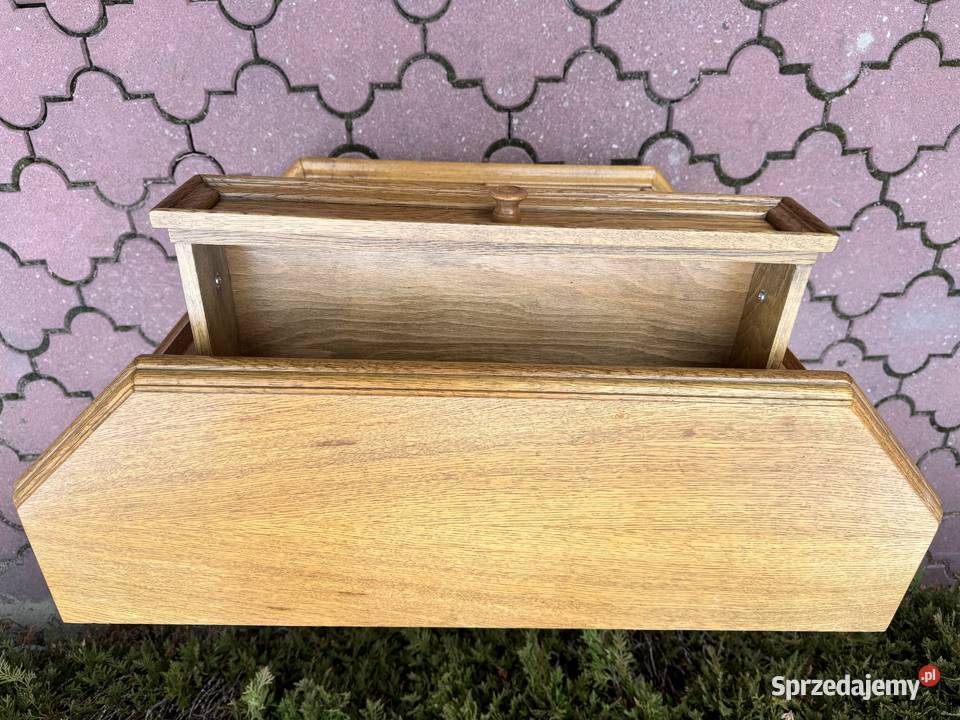 Szafka wąska stylowa dębowa komoda płytka Garwolin