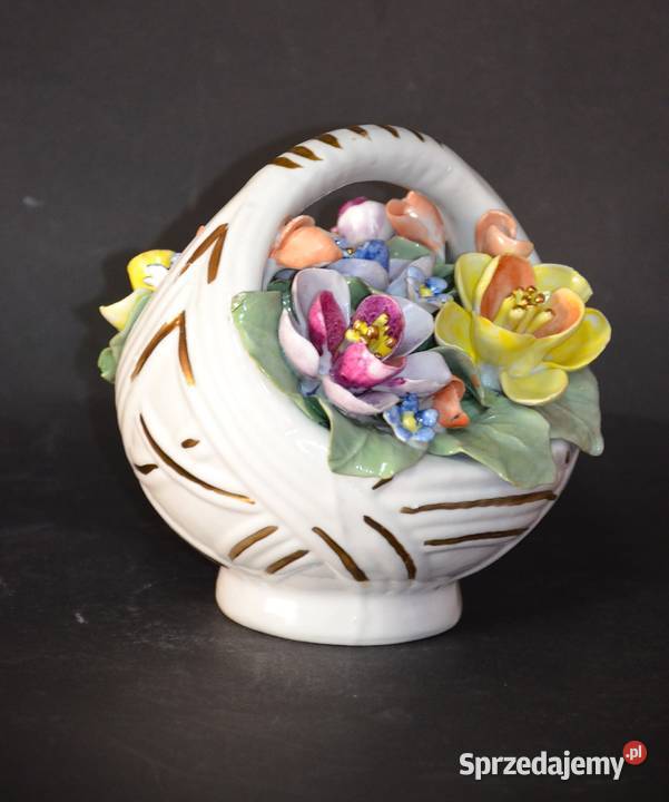 Roceram porcelana koszyk kwiatów nowe ok 15x14 wielkopolskie Środa Wielkopolska