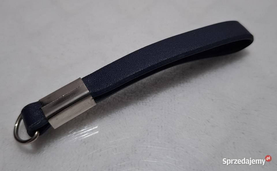 Brelok breloczek skórzany granatowy rączka do