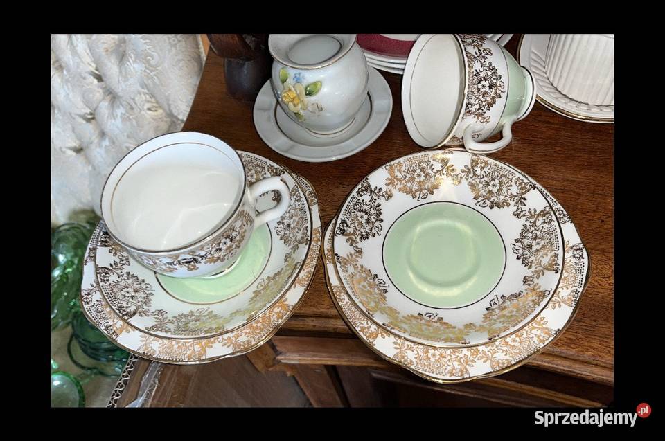 Filiżanka miętowa z talerzykiem Diamond England Gdańsk