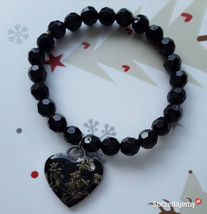 Bransoletka na gumkę z czarnym serduszkiem mazowieckie Warszawa