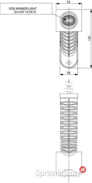 Lampa obrysowa LED prawa 0714W 1224V biała Kamionna