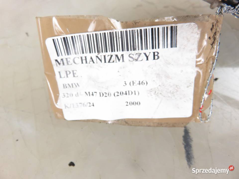 PODNOŚNIK SZYBY LEWY PRZEDNI BMW E46 Mechanizmy opuszczania szyb