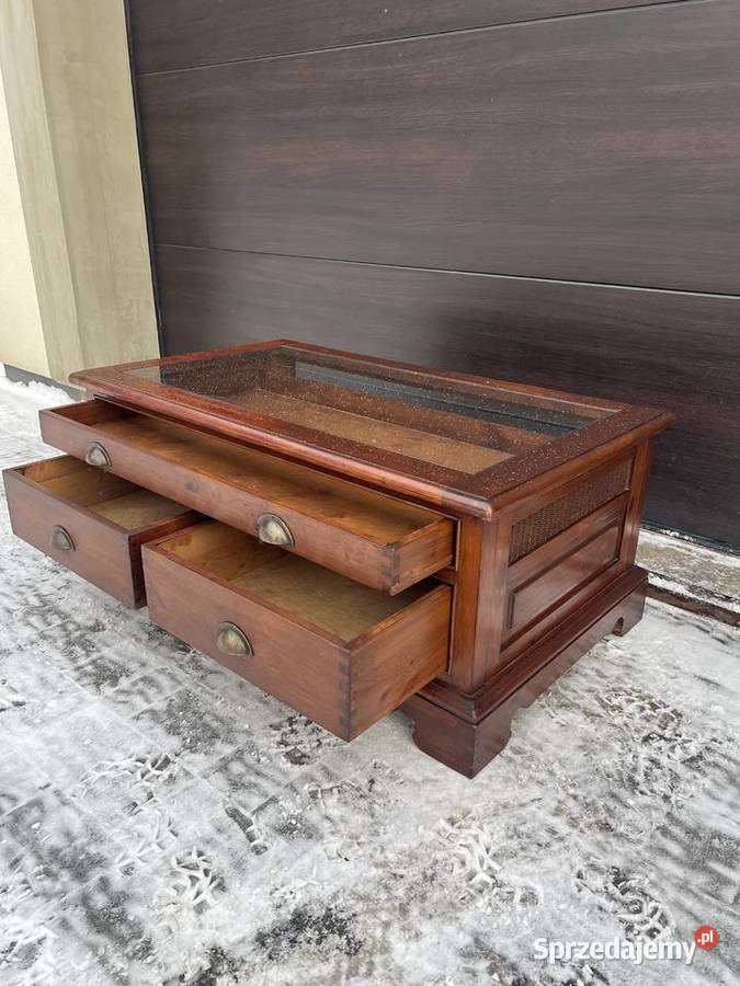 Wyjątkowy stolik kolonialna ława z szufladami mazowieckie