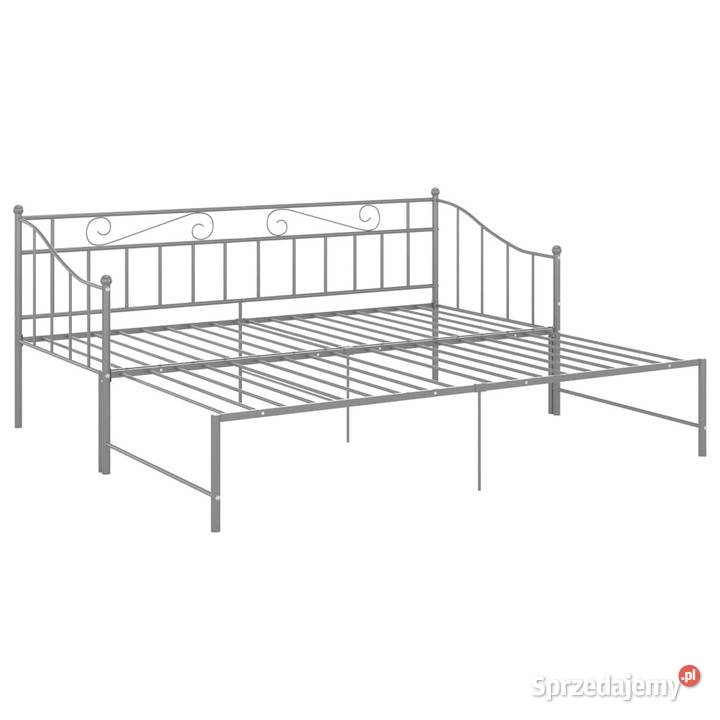 Sofa z wysuwaną ramą łóżka szara metalowa 90x200 Łóżka Warszawa