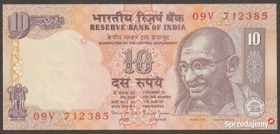 INDIE 10 RUPEES MAHATMA GANDHI STAN BANKOWY UNC Łódź