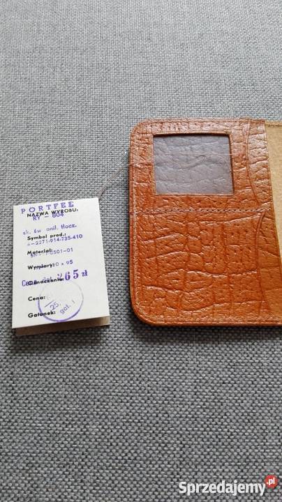 Pamiątki z PRL NOWY DAMSKI SKÓRZANY PORTFEL BEŻ