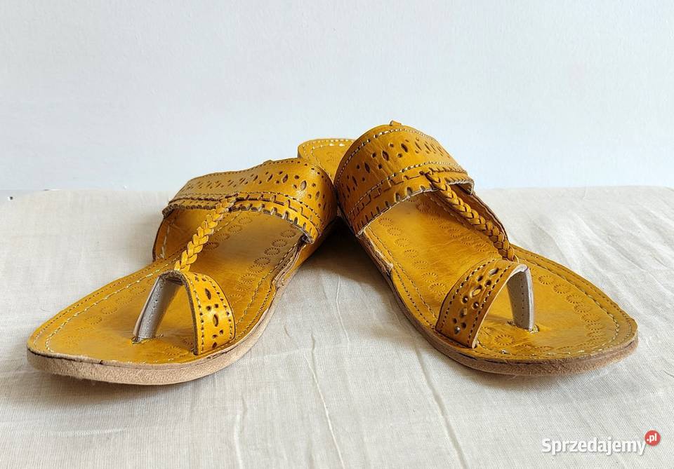 KOHYL Skórzane japonki kohalpuri 38 żółte