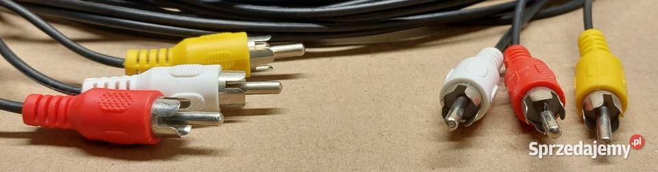 KABEL PRZEDŁUŻACZ 3X RCA NA 3X RCA CINCH MĘSKI Mielęcin