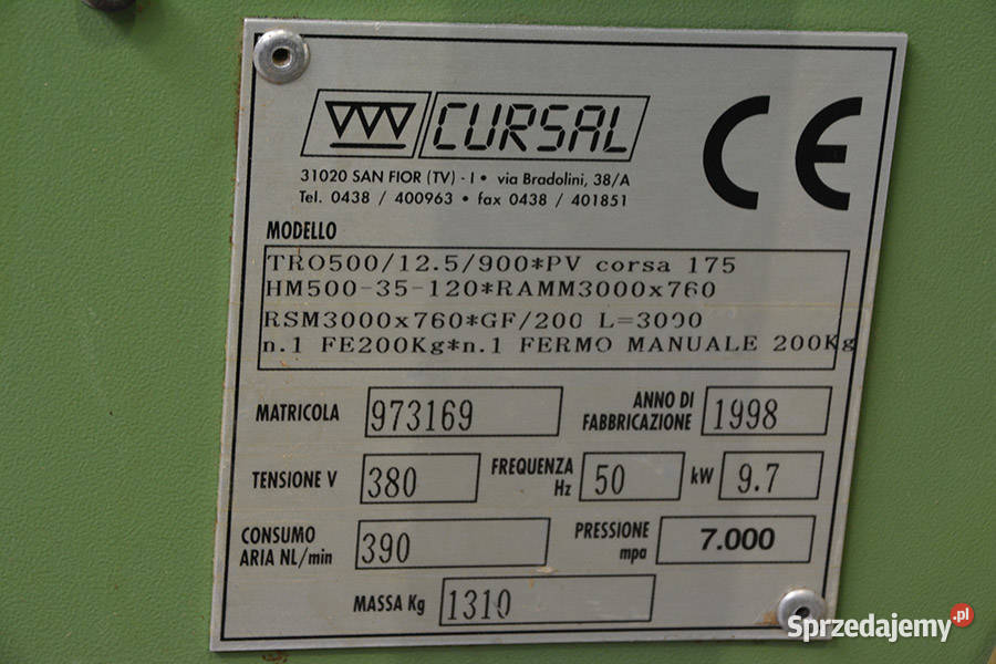 6493 PIŁA POPRZECZNA CURSAL TRO 500 Biertowice