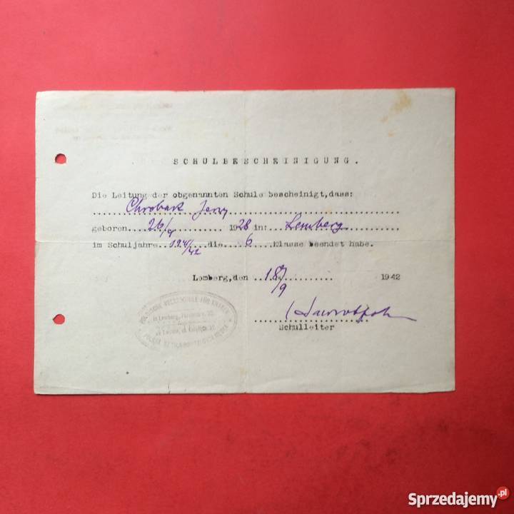 777 LwówŚwiadectwo Ukończenia Szkoły Chrobak