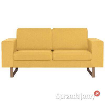 vidaXL Sofa 2osobowa tapicerowana tkaniną żółta Dom i Ogród Warszawa