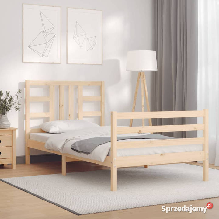 Rama łóżka bez materaca lite drewno sosnowe 100cm
