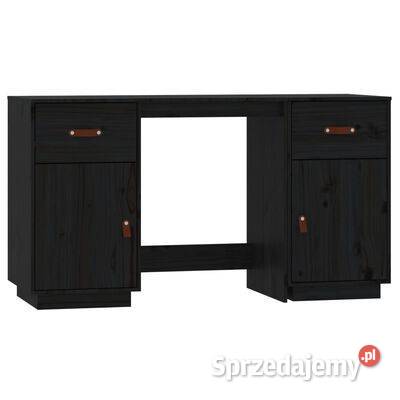 vidaXL Biurko z szafkami czarna 135x50x75 drewno sprzedam
