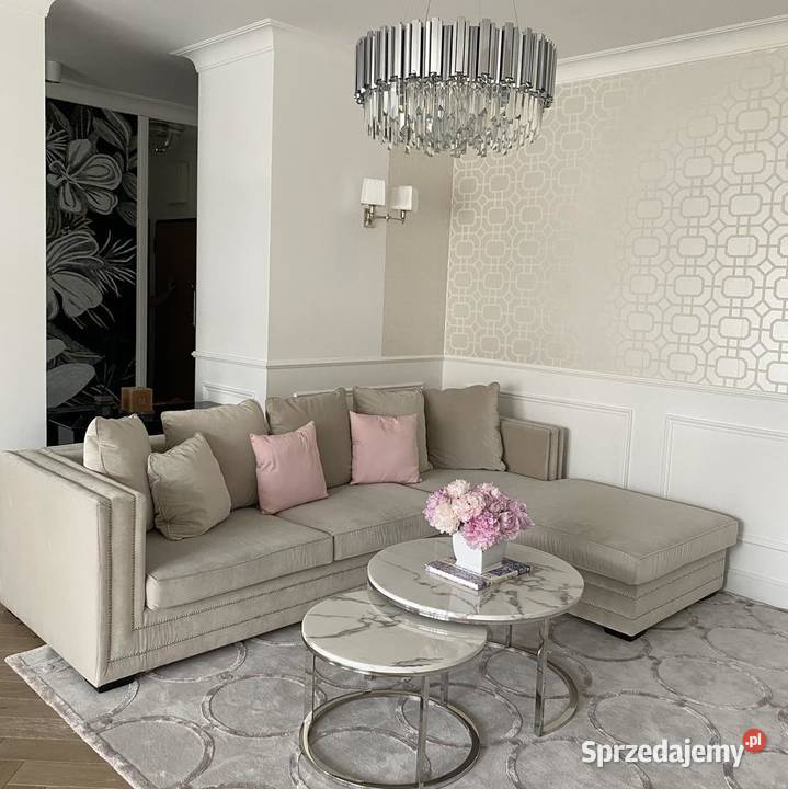 Sofa glamour narożna nowojorska z funkcją spania Warszawa