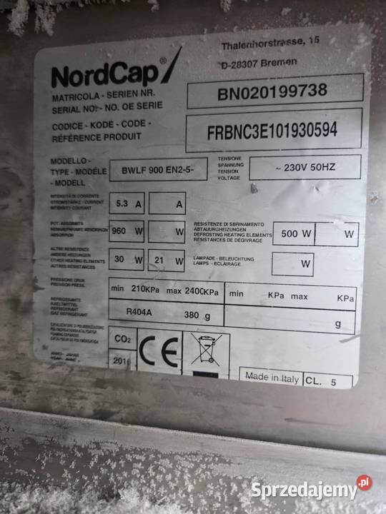 NORDCAP BWLF 900 EN25 Szafa mroźnicza
