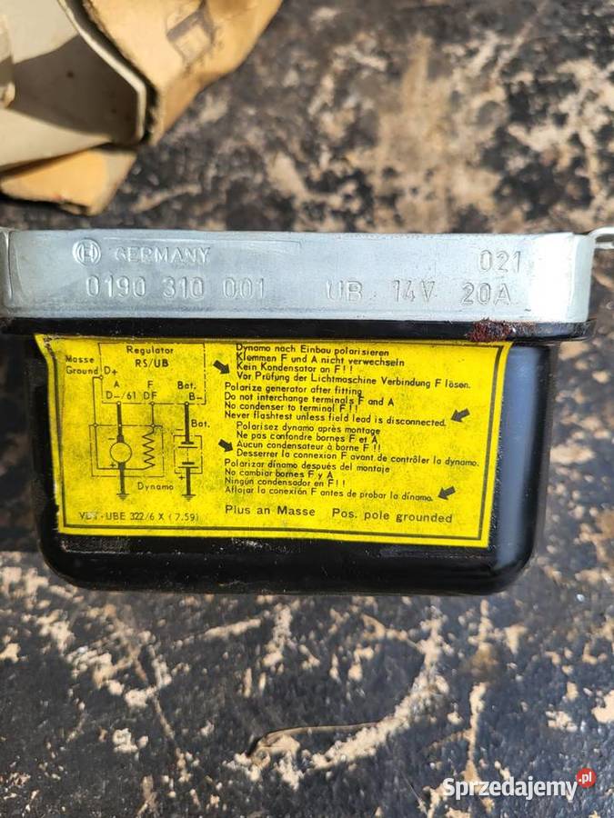 BOSCH REGULATOR 0190310001 14V 20A VW ADLER OPEL Rybnik sprzedam