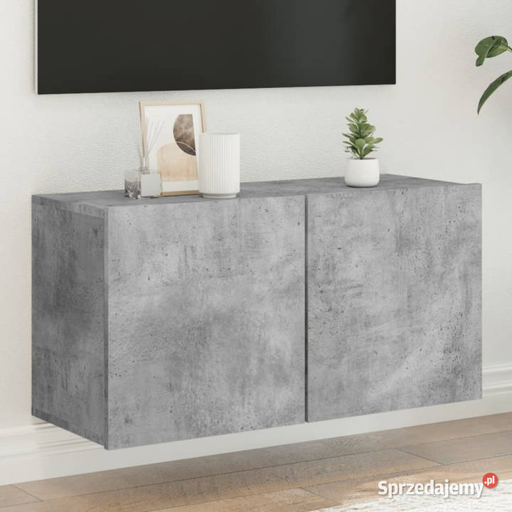 Ścienna szafka TV szarość betonu 80x30x41 mazowieckie