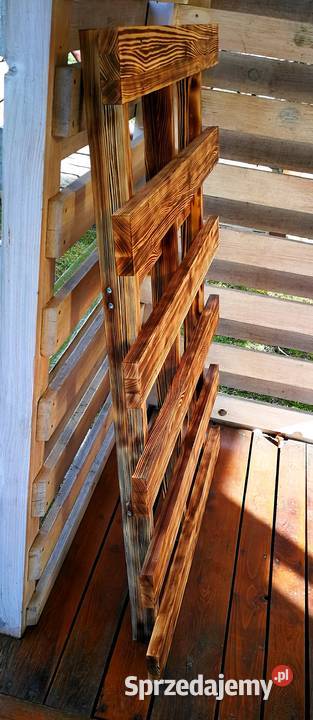 Drewniany kwietnik półka na kwiaty ozdoba Radków