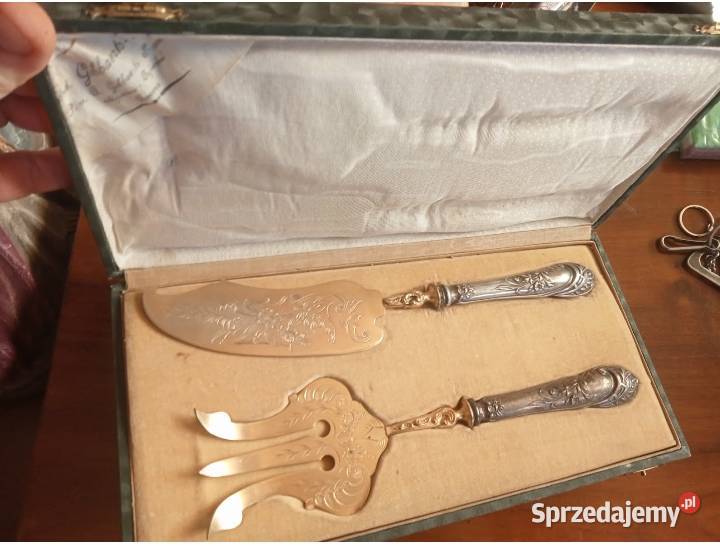 Sztućce do ciast i sztućce sałatkowe Srebro mazowieckie