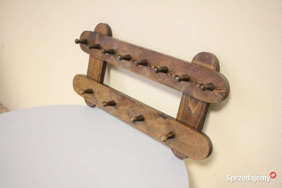Drewniany stylowy wieszak piękne zdobienie Pszczyna